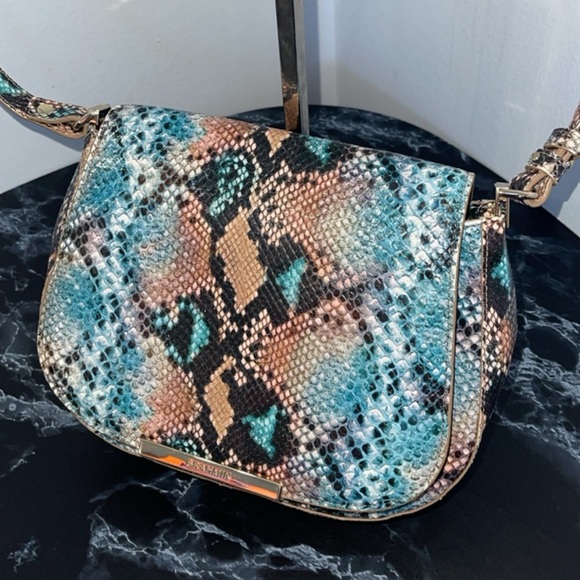 Brahmin Handbags - BRAHMIN Small Nadine Saddlebag Leather Handbag Crossbody Blue Multi AUTHENTIC